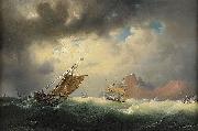 marcus larson Skepp pa stormigt hav oil painting reproduction